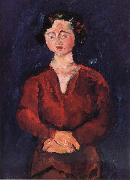 Chaim Soutine Jeune Femme En Rouge oil